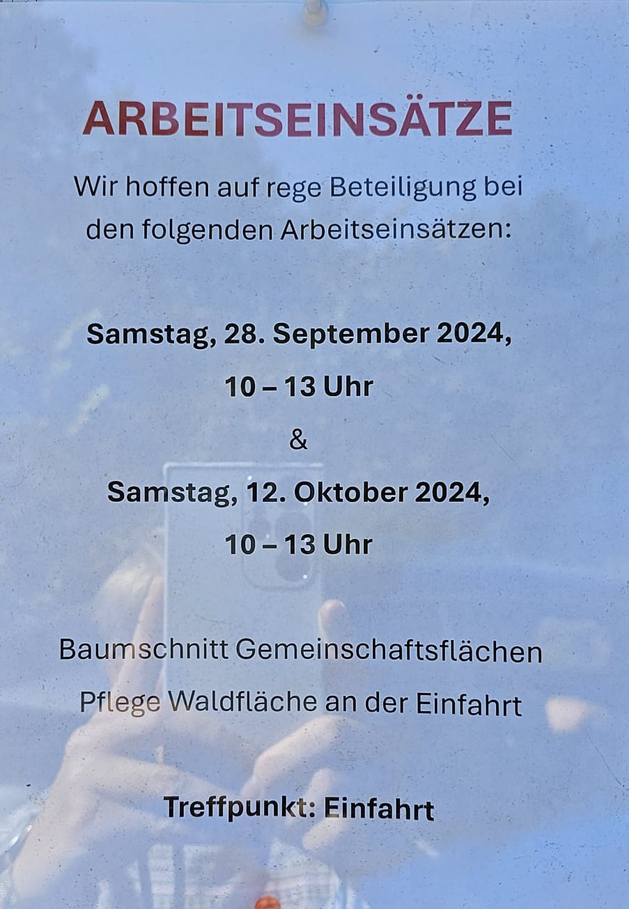Arbeitseinsätze 2024