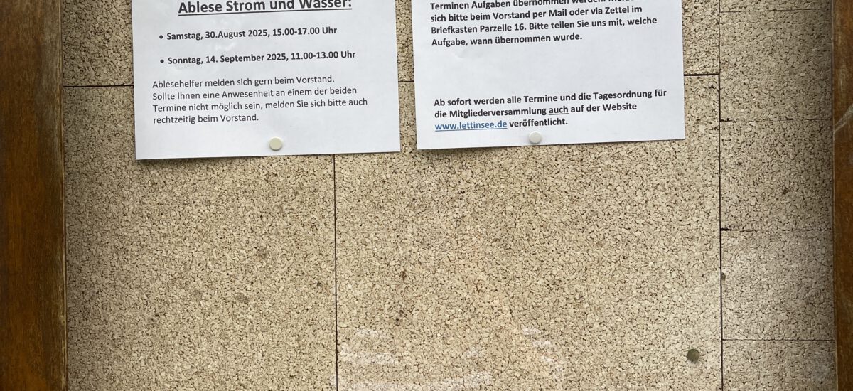 Aushänge Mai 2025