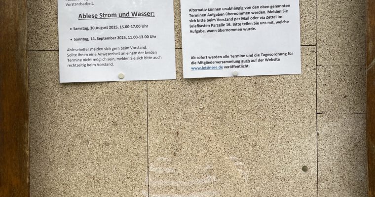 Aushänge Mai 2025